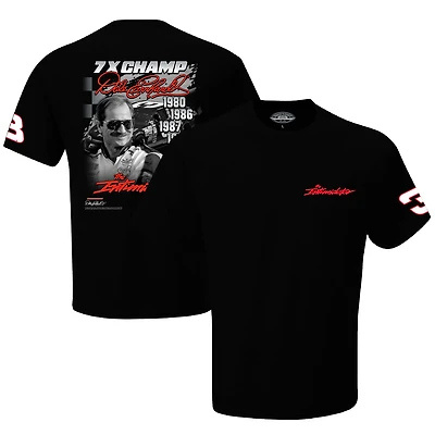 Men's Checkered Flag Sports Black Dale Earnhardt Seven-Time Champion Intimidator T-Shirt