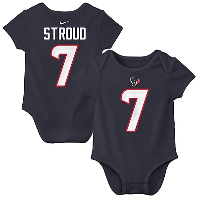 Newborn & Infant Nike C.J. Stroud Navy Houston Texans Player Name Number Bodysuit