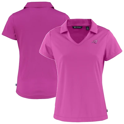 Women's Cutter & Buck  Pink Carolina Panthers Daybreak Eco Recycled V-Neck Polo
