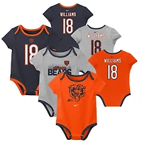 Newborn & Infant Nike Caleb Williams Chicago Bears Name Number 3-Pack Bodysuit Set