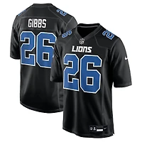 Men's Nike Jahmyr Gibbs Carbon Black Detroit Lions Fashion Jersey