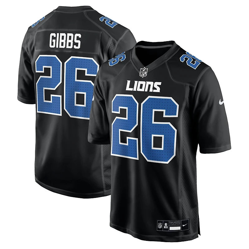 Men's Nike Jahmyr Gibbs Carbon Black Detroit Lions Fashion Jersey