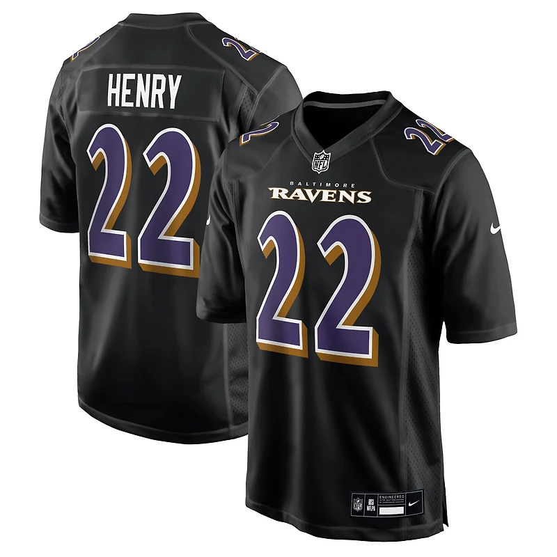 Men's Nike Derrick Henry Carbon Black Baltimore Ravens Fashion Jersey