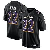 Men's Nike Derrick Henry Carbon Black Baltimore Ravens Fashion Jersey