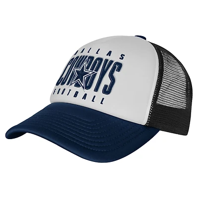 Youth Outerstuff  White Dallas Cowboys Essentials Trucker Adjustable Hat