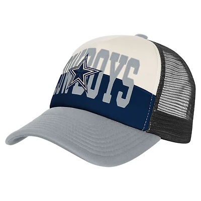 Youth Outerstuff  White/Navy Dallas Cowboys Modern Fan Trucker Adjustable Hat