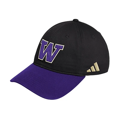 Unisex adidas Black/Purple Washington Huskies Seasonal Baseball Slouch Adjustable Hat
