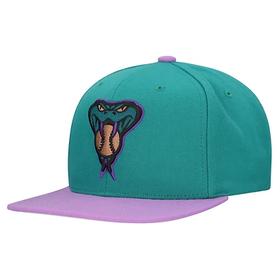 Men's Mitchell & Ness Teal Arizona Diamondbacks Cooperstown Collection Basic Flip Snapback Hat