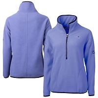Women's Cutter & Buck  Lavender New England Patriots Cascade Eco Fleece Half-Zip Jacket