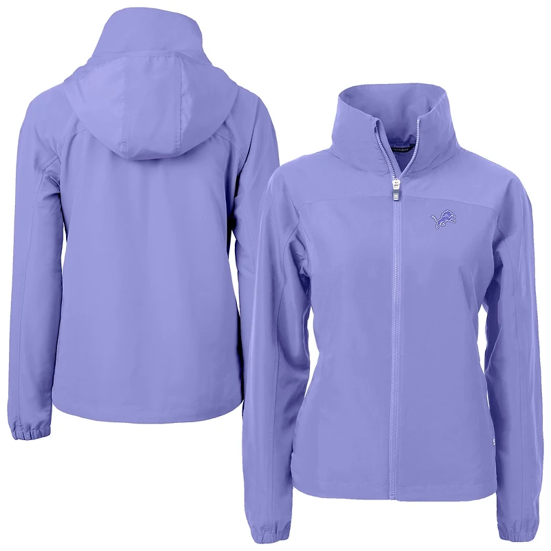 Women's Cutter & Buck Purple Detroit Lions Charter Eco Recycled Full-Zip Jacket