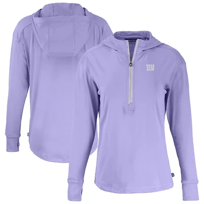 Women's Cutter & Buck Purple New York Giants Daybreak Eco Recycled Half-Zip Hoodie