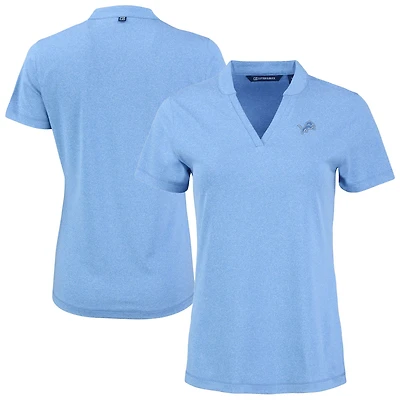 Women's Cutter & Buck  Powder Blue Detroit Lions Forge Heathered Stretch Blade Top