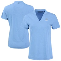 Women's Cutter & Buck  Powder Blue Green Bay Packers Forge Heathered Stretch Blade Top