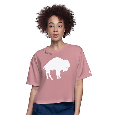 Women's Starter  Pink Buffalo Bills Play the Ball Boxy Cropped T-Shirt