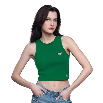 Women's Starter  Kelly Green Philadelphia Eagles Show Up Cropped Tank Top