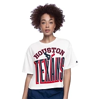 Women's Starter  White Houston Texans Play the Ball Boxy Cropped T-Shirt