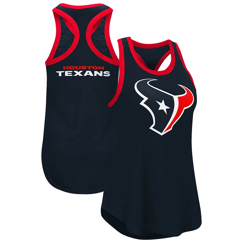 Women's G-III 4Her by Carl Banks  Navy Houston Texans Tater Racerback Tank Top