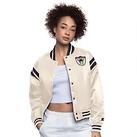 Women's Starter  Cream Oakland Raiders Gridiron Classics Full Count Full-Snap Satin Jacket