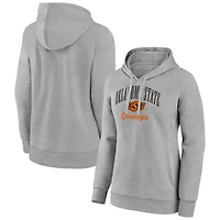 Women's Gray Oklahoma State Cowboys Victory Script V-Neck Pullover Hoodie