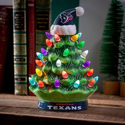 Houston Texans 8" Light Up Ceramic LED Christmas Tree