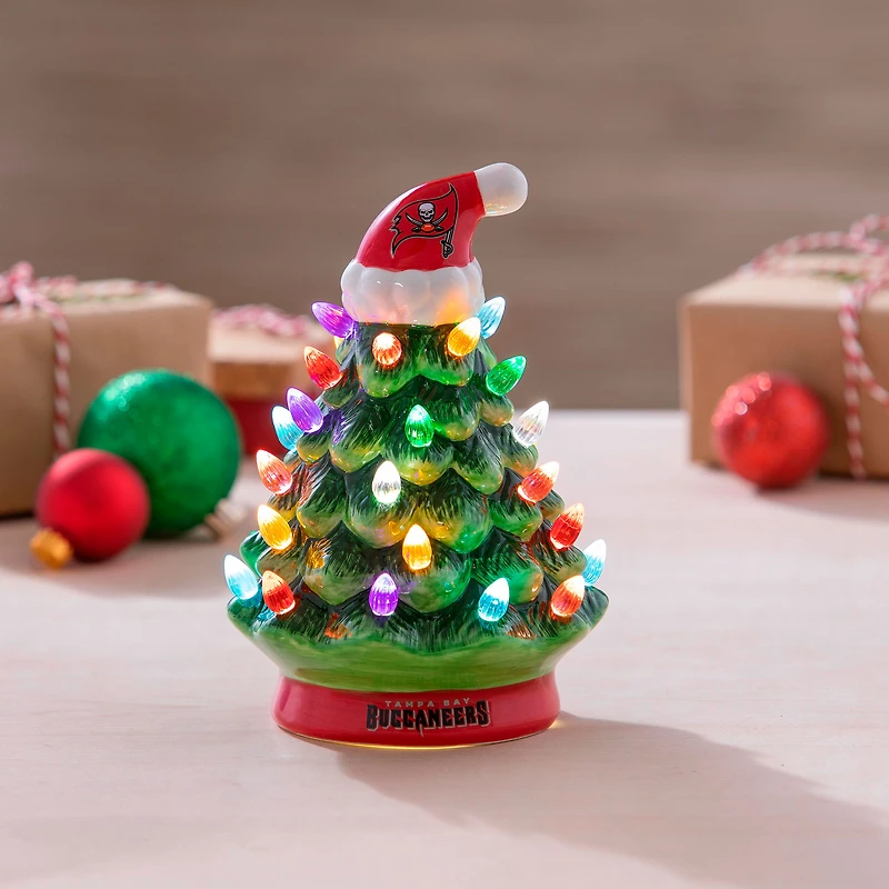 Tampa Bay Buccaneers 8" Light Up Ceramic LED Christmas Tree