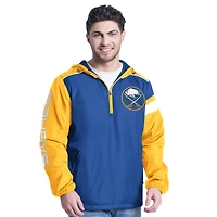 Men's G-III Sports by Carl Banks Royal/Gold Buffalo Sabres Lateral Half-Zip Hoodie Jacket