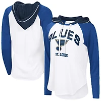 Women's G-III 4Her by Carl Banks  White St. Louis Blues VIP Raglan Long Sleeve Hoodie T-Shirt