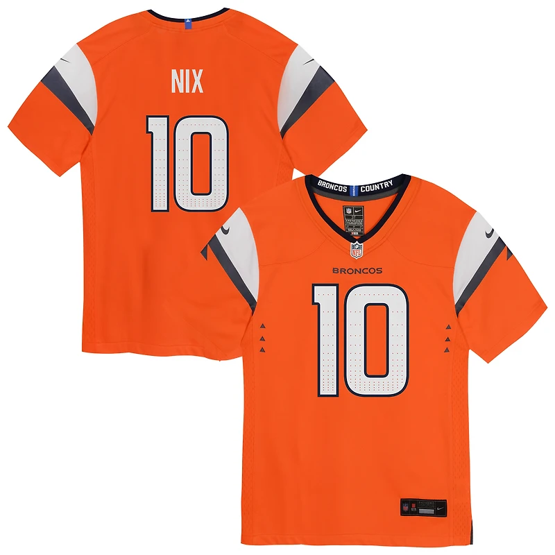 Toddler Nike Bo Nix Orange Denver Broncos Game Jersey