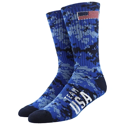 Men's  Blue Team USA Camo Single Crew Socks