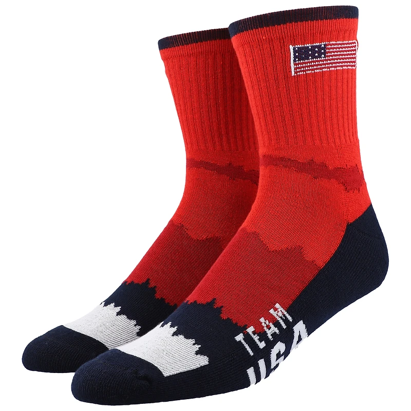 Men's Red Team USA Single Quarter Stripe Socks