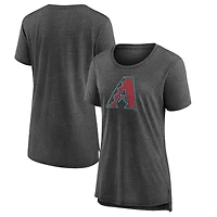 Women's Gray Arizona Diamondbacks Weathered Official Logo Tri-Blend T-Shirt
