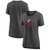Women's Gray Cincinnati Reds Selected First Tri-Blend T-Shirt
