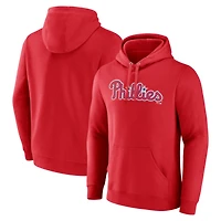 Men's Red Philadelphia Phillies Official Wordmark Pullover Hoodie