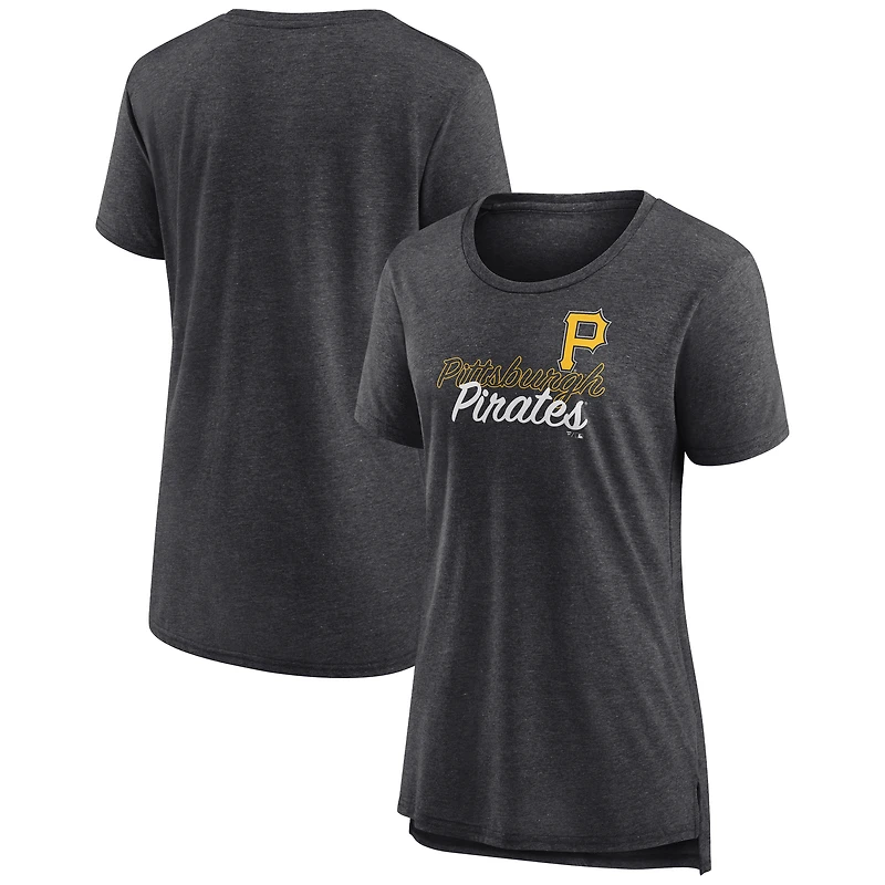 Women's Gray Pittsburgh Pirates Practice Time Tri-Blend T-Shirt