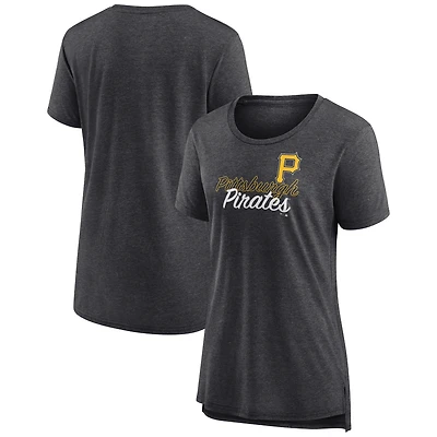 Women's Gray Pittsburgh Pirates Practice Time Tri-Blend T-Shirt