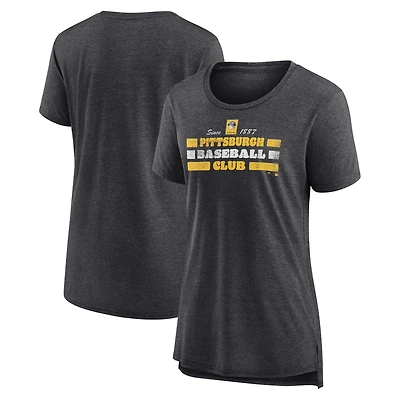 Women's Gray Pittsburgh Pirates Power Swing Tri-Blend T-Shirt