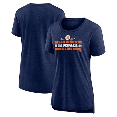 Women's Navy San Diego Padres Power Swing Tri-Blend T-Shirt