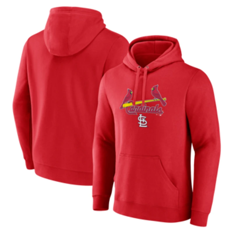 Men's Red St. Louis Cardinals Team Lockup Pullover Hoodie