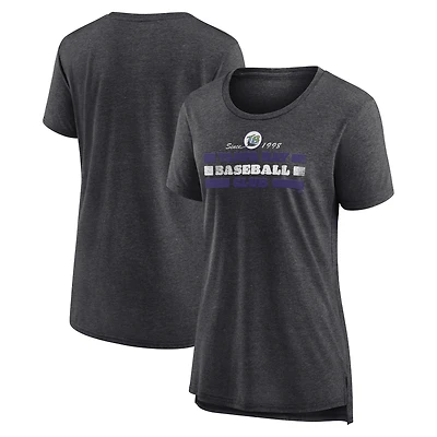 Women's Gray Tampa Bay Rays Power Swing Tri-Blend T-Shirt