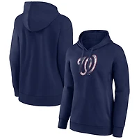 Women's Navy Washington Nationals Distressed Team Pullover Hoodie