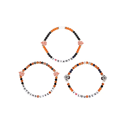 FOCO San Francisco Giants 3-Pack Friendship Bracelet Set