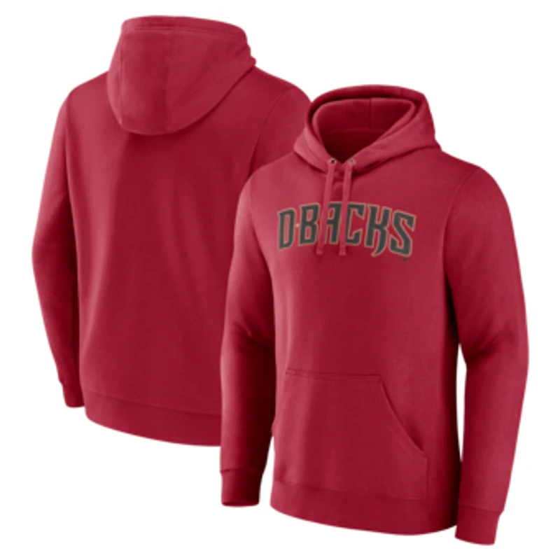 Men's Red Arizona Diamondbacks Official Wordmark Pullover Hoodie