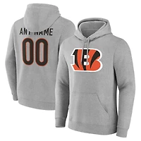 Men's  Gray Cincinnati Bengals Team Authentic Custom Pullover Hoodie