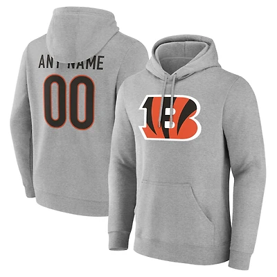 Men's  Gray Cincinnati Bengals Team Authentic Custom Pullover Hoodie