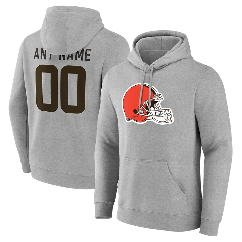 Men's  Gray Cleveland Browns Team Authentic Custom Pullover Hoodie