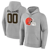 Men's  Gray Cleveland Browns Team Authentic Custom Pullover Hoodie