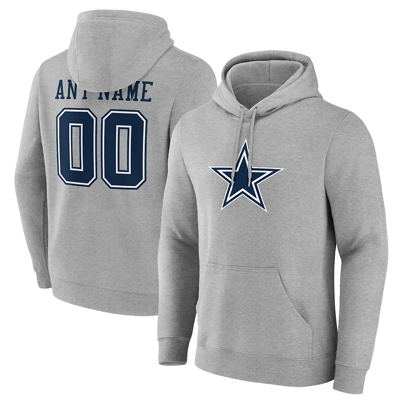 Men's  Gray Dallas Cowboys Team Authentic Custom Pullover Hoodie