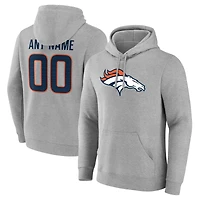 Men's  Gray Denver Broncos Team Authentic Custom Pullover Hoodie