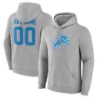 Men's  Gray Detroit Lions Team Authentic Custom Pullover Hoodie