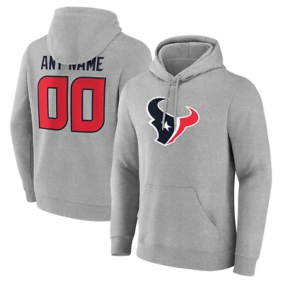 Men's  Gray Houston Texans Team Authentic Custom Pullover Hoodie